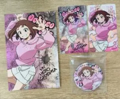 ヒロアカ 麗日お茶子 アニメイトフェア 缶バッジ ホロカード 特典ポストカード