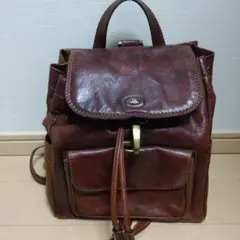 レザー バックパック ブラウン　イタリア製