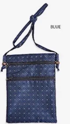 (コモンコウボウ)小紋工房 ジャガードサコッシュバッグ ブルー