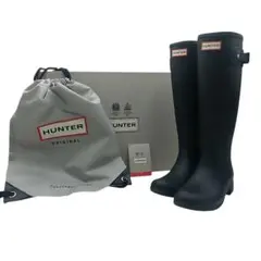 未使用品✨️ HUNTER レインブーツ 黒 23cm UK4 箱保存袋カード付