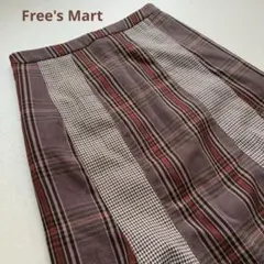 美品　フリーズマート Mixパターン　チェック　マーメイドスカート　森ガール