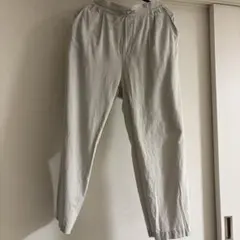 グローバルワーク　フレンチリネン混　イージーパンツ　（グレージュ Sサイズ）