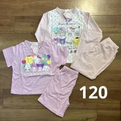 【新品】サンリオキャラクターズ⭐︎天竺長袖・半袖パジャマセット120cm サンリオ