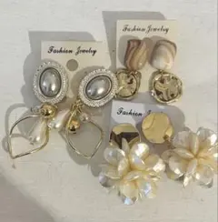 3点セット　489 ハンドメイド　樹脂　金属　ピアス　イヤリング　まとめ売り