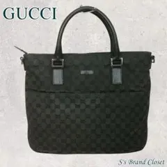 【王道人気☆】GUCCI グッチ GGキャンバス ハンドバッグ ブラック
