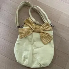 イエロー リボン付き ショルダーバッグ