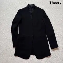 Theory ノーカラージャケット　黒　現行タグ　ロング丈　フォーマル　S 高級