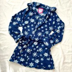 アメリカ マイクロフリースローブ スノーフレーク柄 ネイビー サイズS
