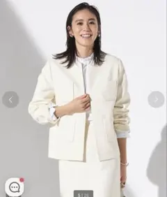 ドゥクラッセ ツイードジャケット 白