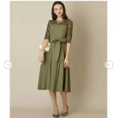 AIMER エメ　結婚式　ワンピース　ドレス　カーキ　Mのサムネイル