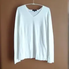 COMME CA ISM ニット ホワイト　11号　 L 薄手 長袖