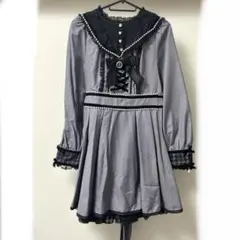 LIZLISA 千鳥柄 ワンピース グレー