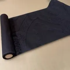 黒色 着物反物 模様入り