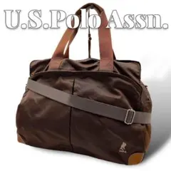 US POLO ASSN A4収納 ブラウン 2wayバッグ 8561
