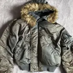 N-2B ミリタリー フライトジャケット 短丈 秋冬 ファー付 アルファ M