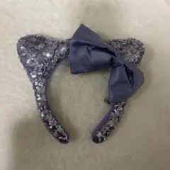 猫耳カチューシャ 紫 スパンコール