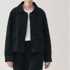 無印良品　木の実から作ったカポック混コーデュロイジャケット　ブラック