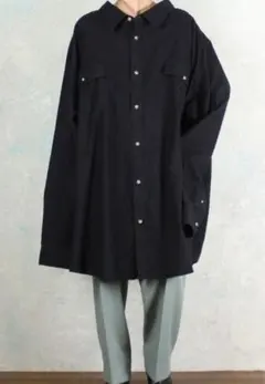 90s KINGSIZE 6XL ビッグオーバーサイズフェイクスウェードシャツ