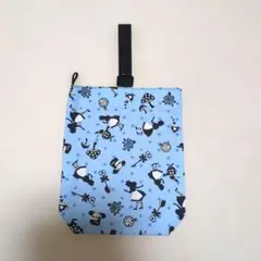 上履き入れ 靴袋 シューズケース アリス柄×黒ドット ハンドメイド 匿名配送