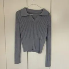 韓国 リブ編み長袖ニット Mサイズ