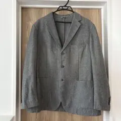 Burberry グレーウールジャケット エルボーパッチ付きのサムネイル