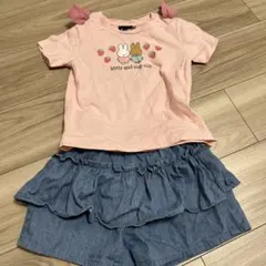 ミッフィー Tシャツ デニムフリルスカート セット