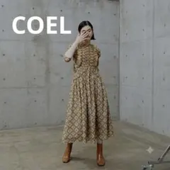 COEL コエル シャーリングジャガードワンピース イエロー 36 ヨンア