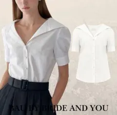 TRUDY V-neck pearl button blouse