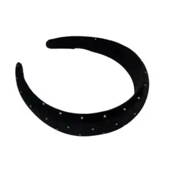 ブラック カチューシャ ゴールドスタッズ付き シンプル 韓国風