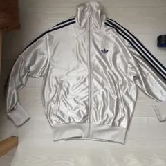 adidas トレフォイル トラックジャケット 光沢 ホワイト