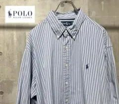 90s 00s RALPH LAURENラルフローレン　長袖 ストライプシャツのサムネイル