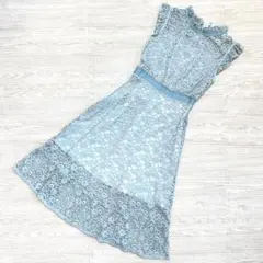 【美品】ライトブルーレースノースリーブワンピース　トッコクローゼット