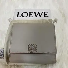 LOEWE 三つ折り財布　アナグラム トライフォールド ウォレット　ベージュ