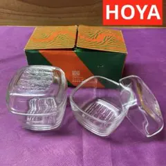 昭和レトロ　HOYA CRYSTAL ガラス小箱　2個セット