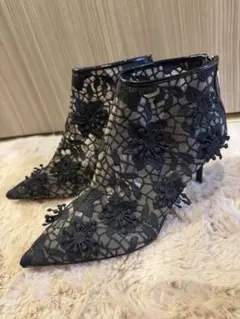 ZARA レース刺繍アンクルブーツ 販売終了