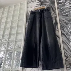 ZARA ブラックデニム36 バギーデニム　ワイドパンツ柔らかい　ゆったり