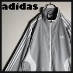 【美品】adidas originals ジャージ 刺繍ロゴ グレー XL
