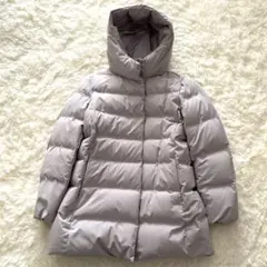 ユニクロ UNIQLO シームレス ダウン ショートコート L ライトグレー