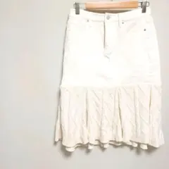 COMME ÇA ISM ホワイトデニムニットスカート11 カジュアル