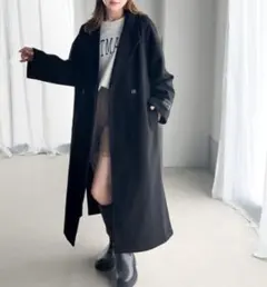 黒ロングコート チェスターコート