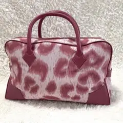 【極美品】 ヴィヴィアンウエストウッド ボストンバッグ レオパード ピンク