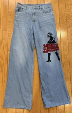 HYSTERIC GLAMOUR VIXEN GIRL ワイドデニムパンツ　Sのサムネイル