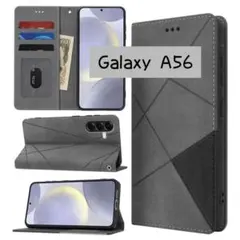 Galaxy A56 スマホケース 手帳型 グレー カード収納 スタンド機能