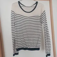 earth music&ecology ストライプ長袖カットソー M