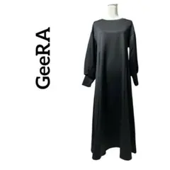 GeeRA ジーラ ハーフジップフレアワンピース ブラック Mのサムネイル
