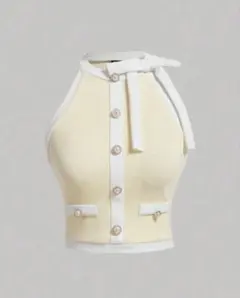 SHEIN ノースリーブニット イエロー