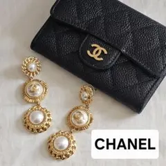 CHANEL ゴールド パール ドロップピアス
