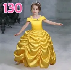 即日発送　ドレス　ベル　130 女の子　キッズ　黄色　パーティー　仮装
