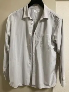 【美品】GLOBAL WORK サラサマイージケアシャツ　グレージュ　Ｌサイズ
