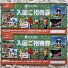 即日発送します★城島高原パーク@大分★ご招待券❷枚★最大10名様入園無料のサムネイル